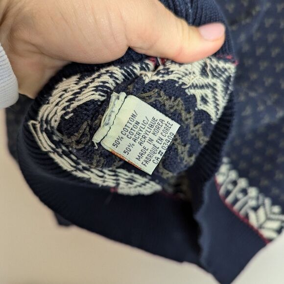 Vintage Daniel David Fair Isle Sweater – Zip Mock Neck – Size Small - Picture 8 of 10